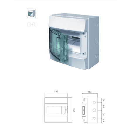 ตู้คอนซูเมอร์ยูนิตกันน้ำ 8 ช่อง ABB MISTRAL 8 MODULES (IP66 ฝาใส)_5